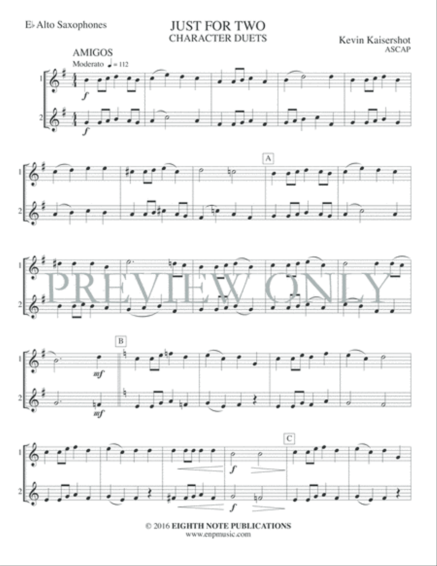 Just for Two -- Character Duets Small Ensemble scores gallery preview page 3