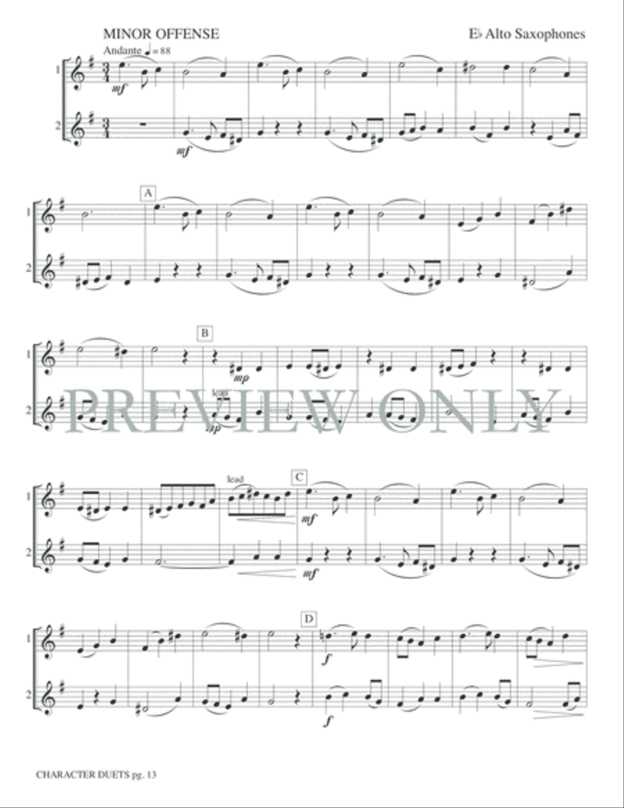 Just for Two -- Character Duets Small Ensemble scores gallery preview page 15