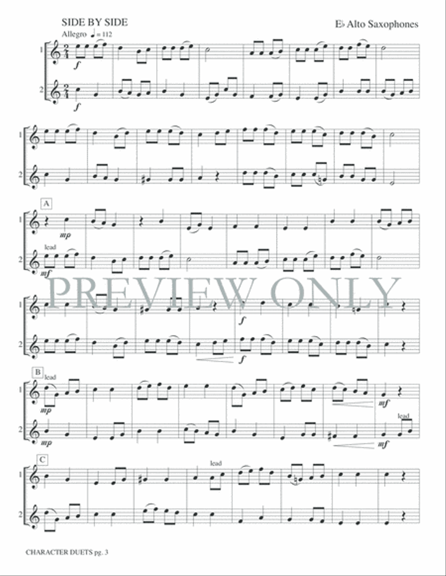 Just for Two -- Character Duets Small Ensemble scores gallery preview page 5