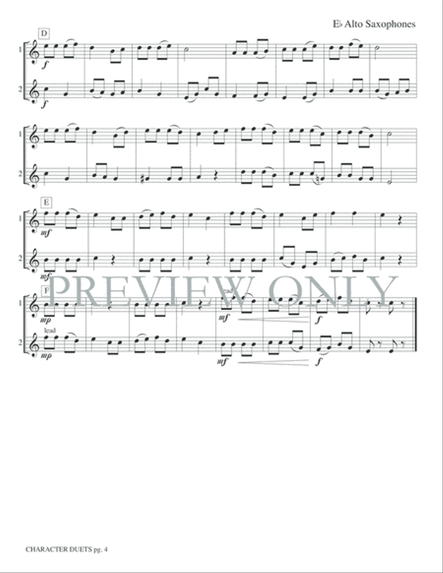 Just for Two -- Character Duets Small Ensemble scores gallery preview page 6