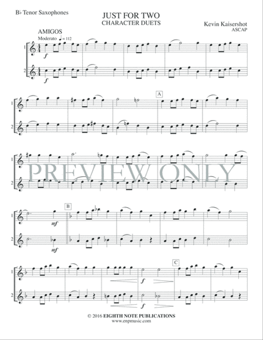 Just for Two -- Character Duets Small Ensemble scores gallery preview page 3