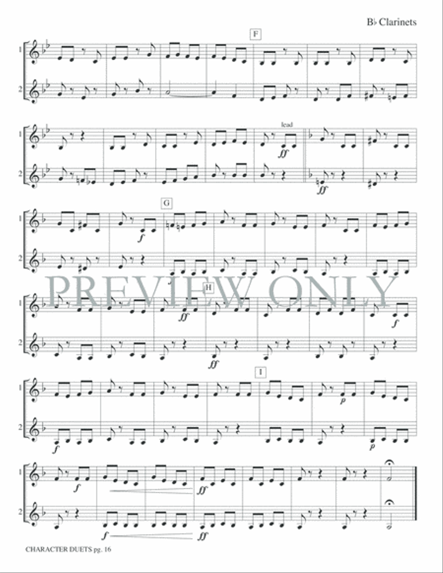 Just for Two -- Character Duets Clarinet Duet scores gallery preview page 18