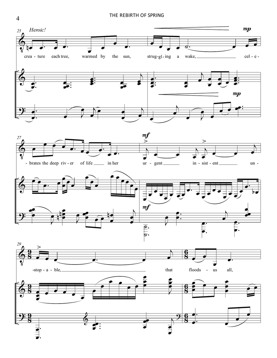 The Rebirth of Spring (Low voice treble clef) Choir scores gallery preview page 4