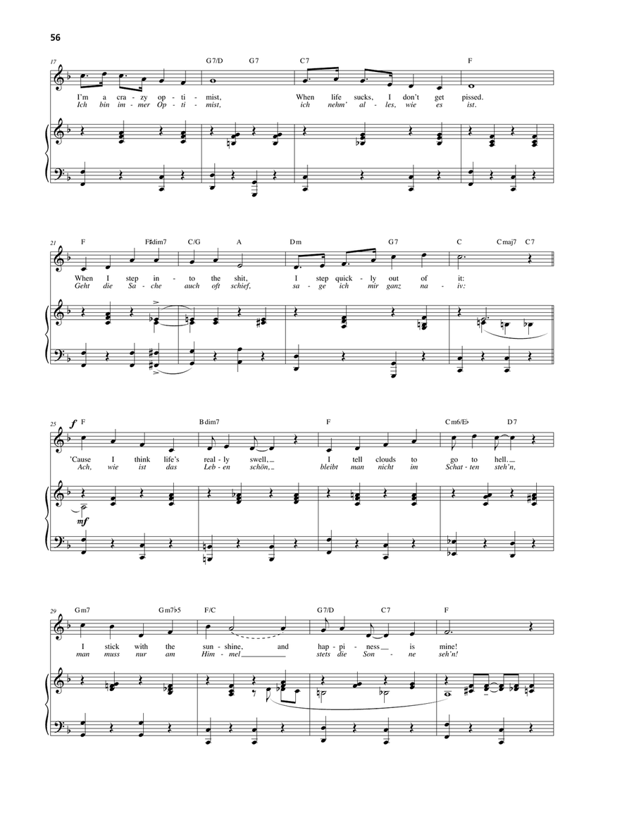 Life Is Really Swell (Ach wie ist das Leben schön!) Piano, Vocal, Guitar scores gallery preview page 2