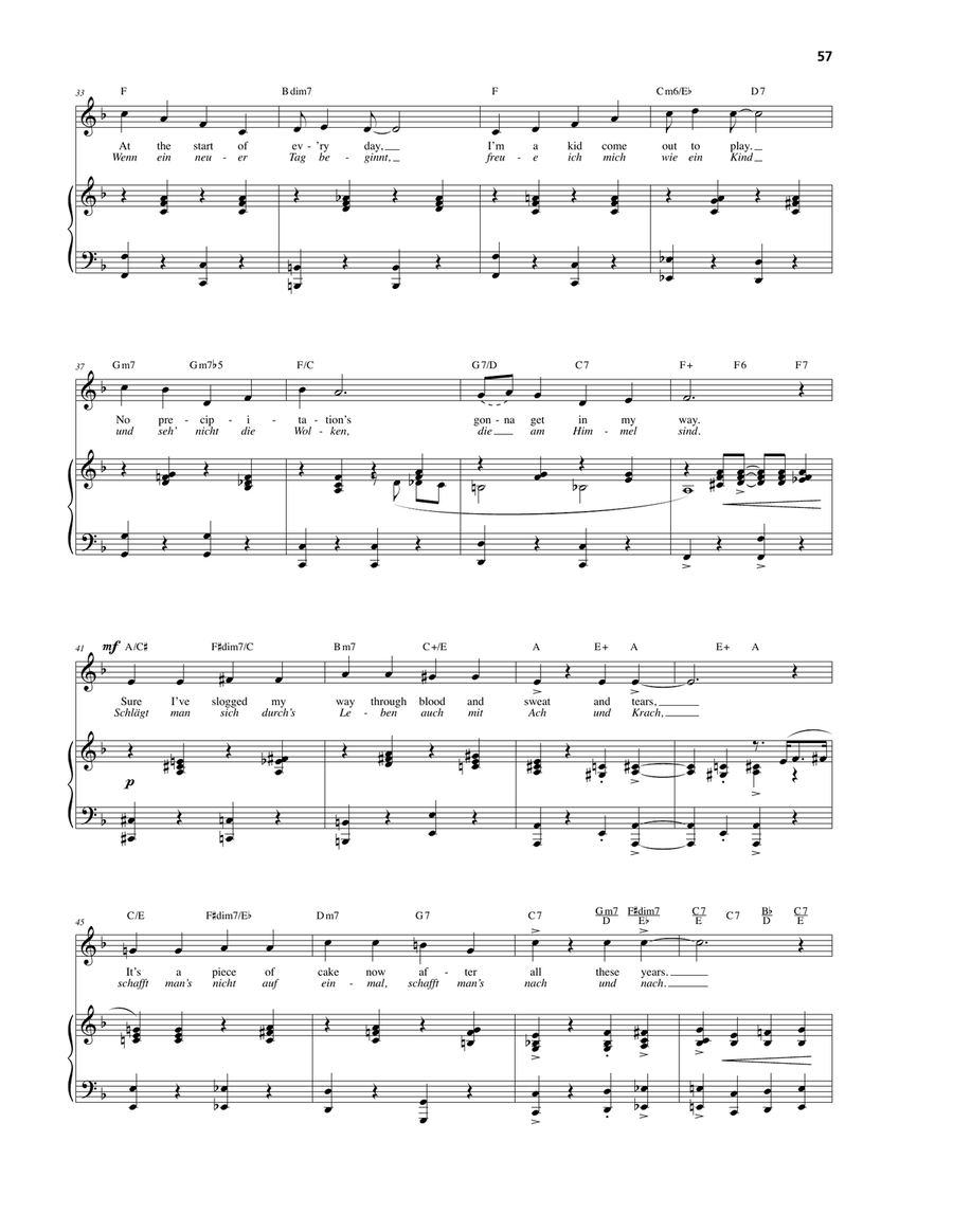 Life Is Really Swell (Ach wie ist das Leben schön!) Piano, Vocal, Guitar scores gallery preview page 3