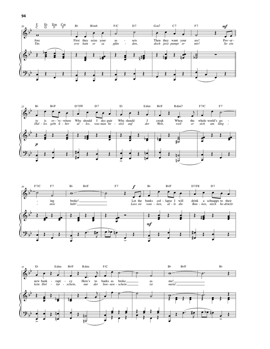 Poverty Is Everywhere (So ein Dalles geht über alles!) Piano, Vocal, Guitar scores gallery preview page 2