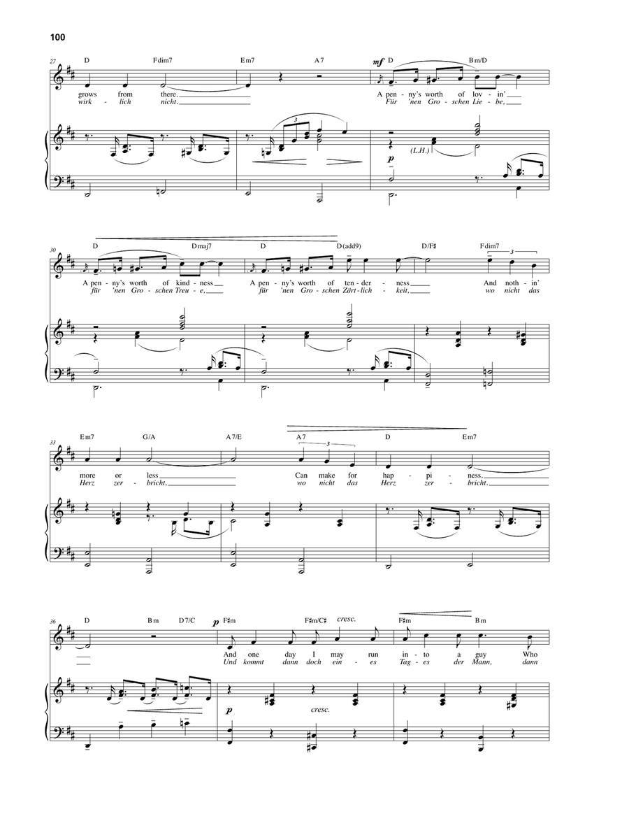 A Penny's Worth Of Lovin' (Für 'nen Groschen Liebe) Piano, Vocal, Guitar scores gallery preview page 3