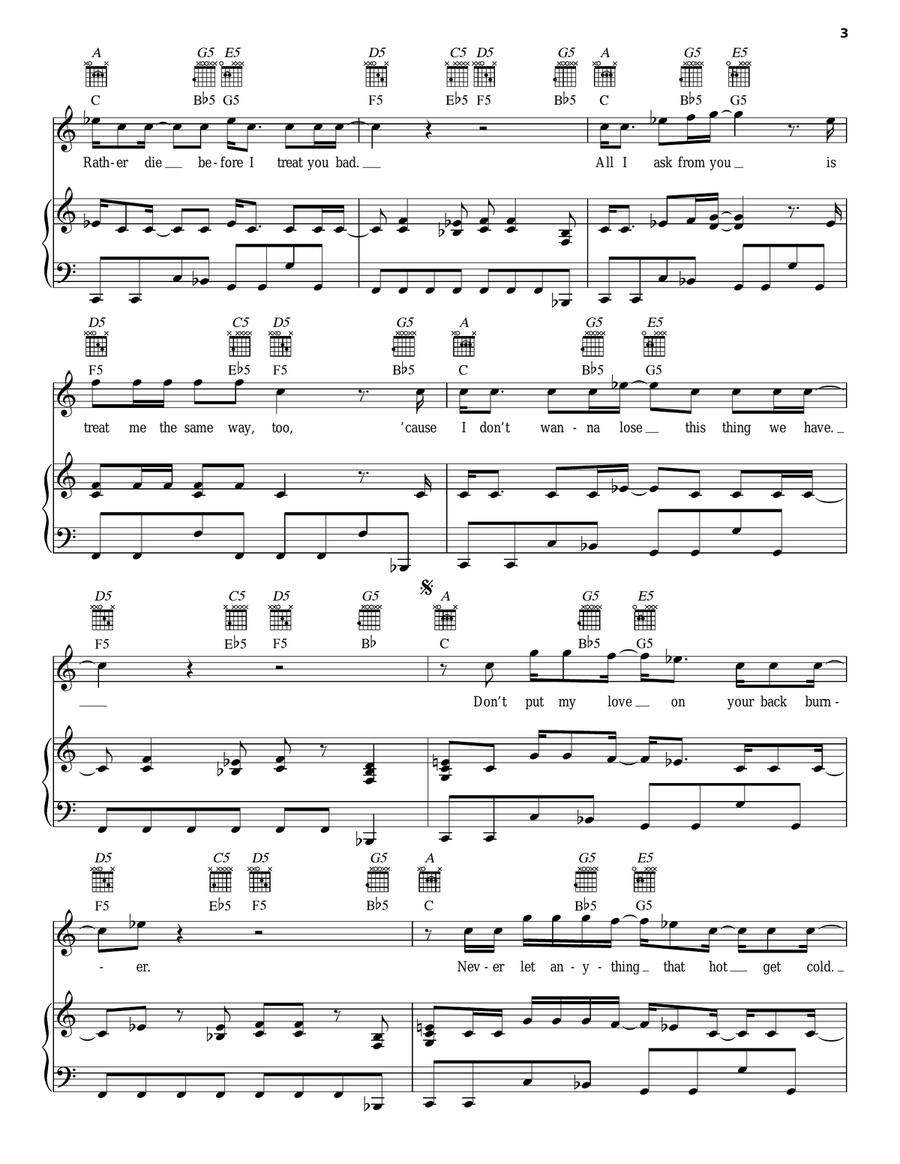 Second One To Know Second One To Know Piano, Vocal, Guitar scores gallery preview page 3
