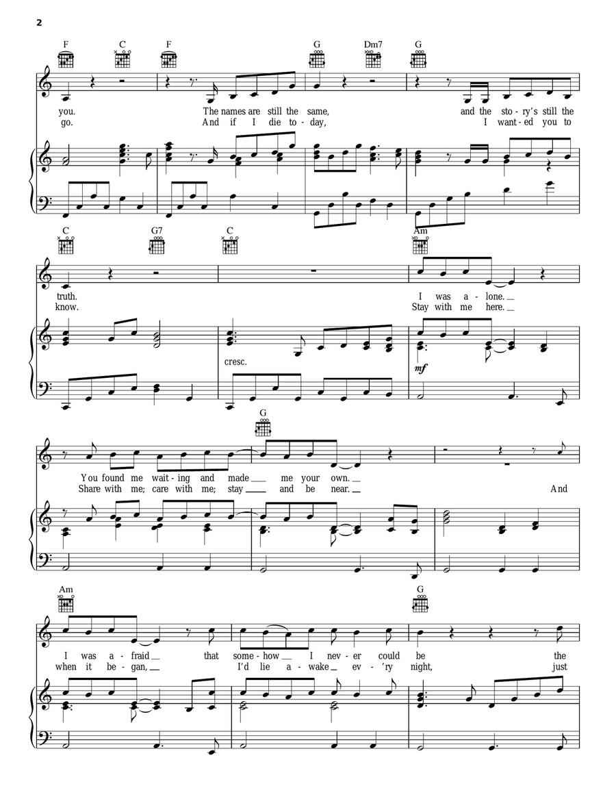 The Story Of My Life The Story Of My Life Piano, Vocal, Guitar scores gallery preview page 2