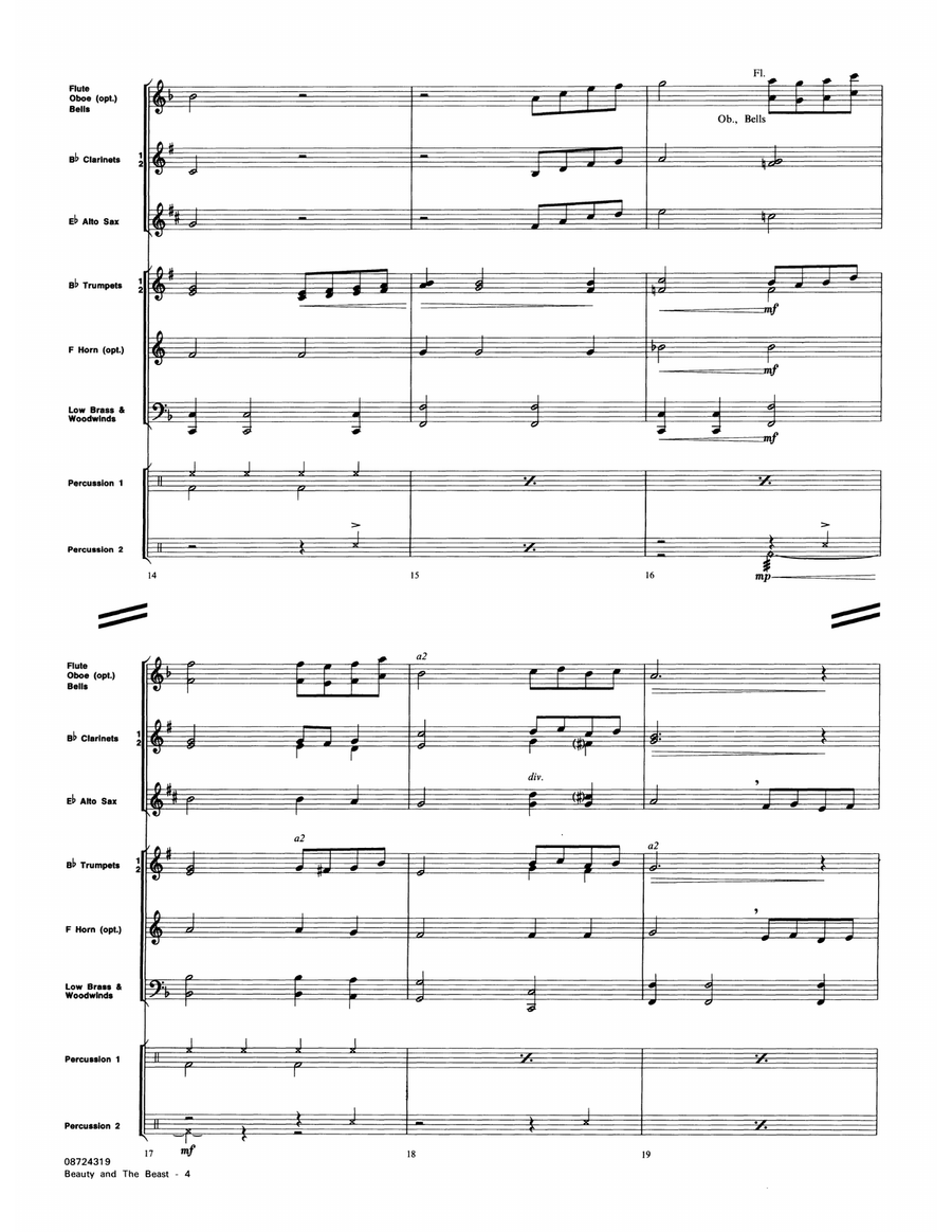 Beauty And The Beast (arr. Michael Sweeney) - Full Score Concert Band scores gallery preview page 4