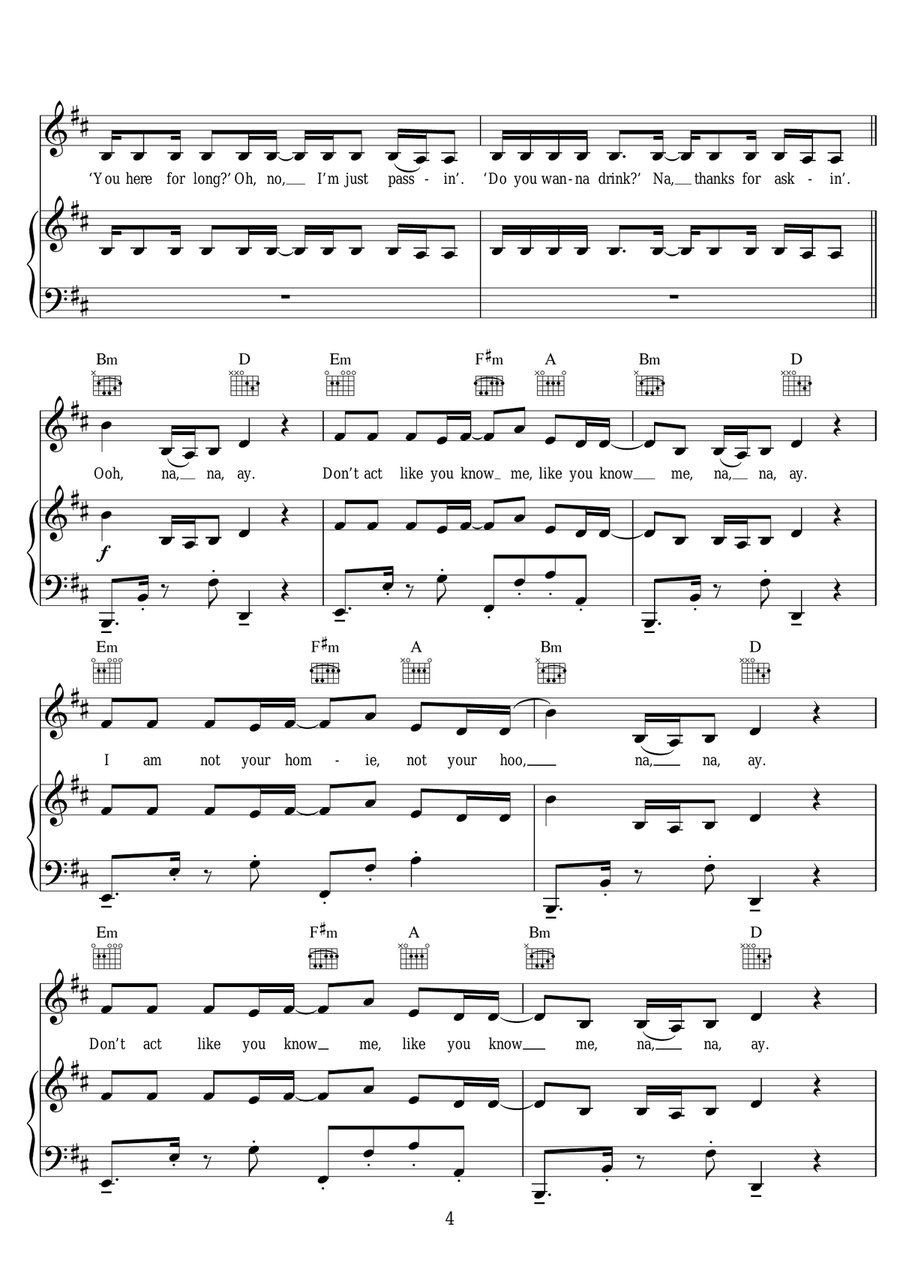 You Don't Know Me (featuring RAYE) Piano, Vocal scores gallery preview page 4