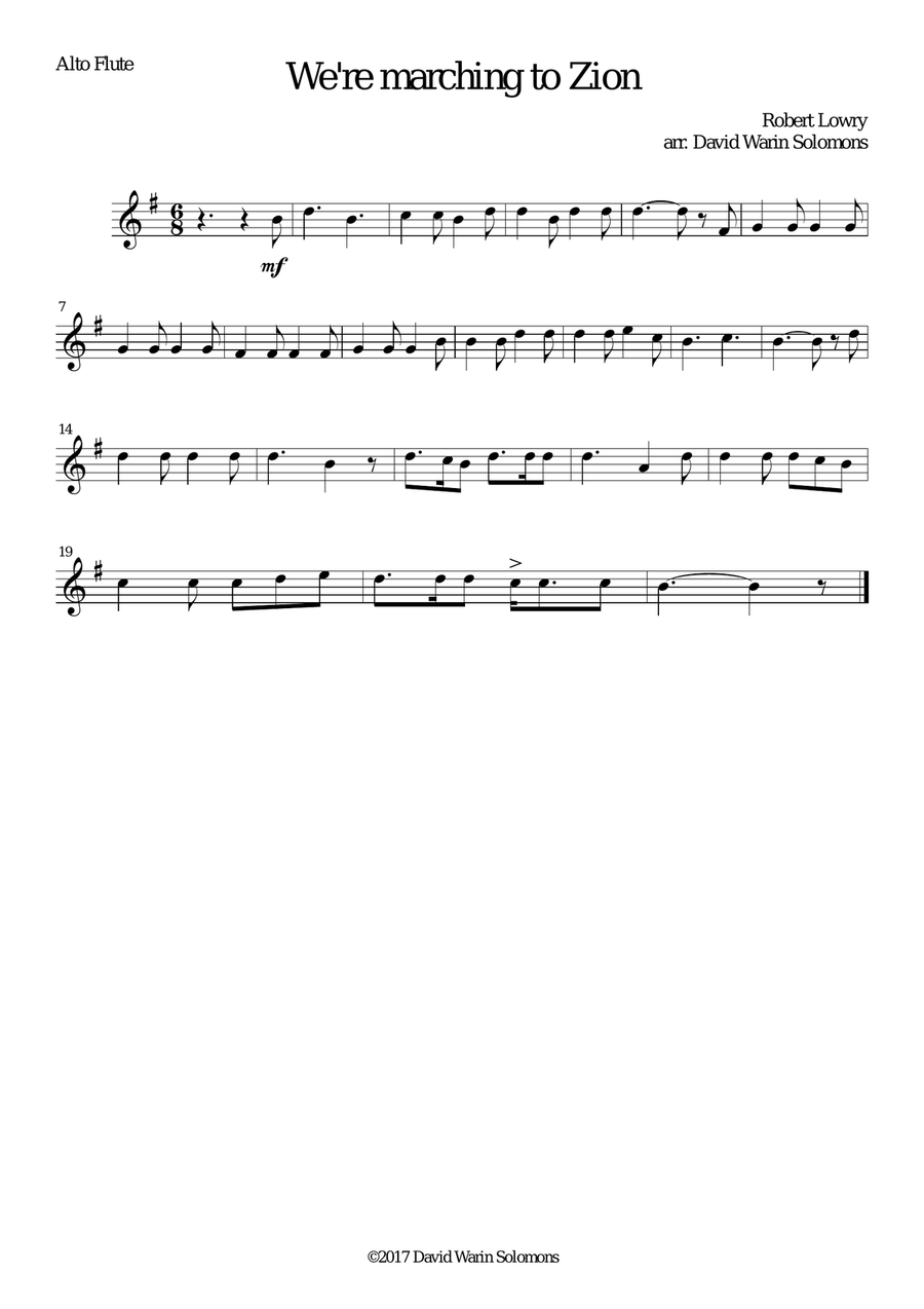 We're Marching to Zion for flute quartet Flute Quartet scores gallery preview page 4