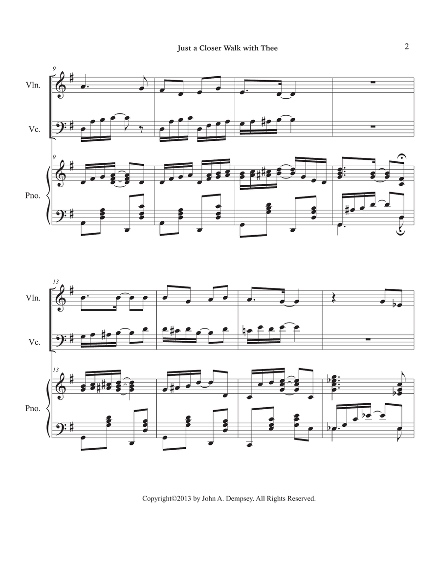 Just a Closer Walk with Thee / Solace (Piano Trio in G major): Violin, Cello and Piano Piano Trio scores gallery preview page 6