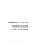 SOLFEGGIO CANTATO - Exercise No. 6