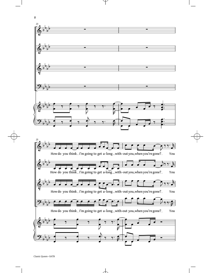 Classic Queen (Choral Collection) (Arr. Philip Lawson) 4-Part scores gallery preview page 6
