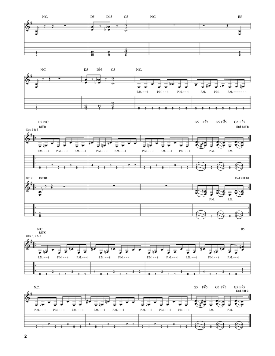 Master Of Puppets Acoustic Guitar scores gallery preview page 2