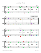 Amazing Grace (for 8-note Bells and Boomwhackers with Color Coded Notes) Handbell Choir scores gallery preview page 6