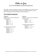 Ode to Joy (for 8-note Bells and Boomwhackers with Color Coded Notes) Handbell Choir scores gallery preview page 4