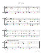 Ode to Joy (for 8-note Bells and Boomwhackers with Color Coded Notes) Handbell Choir scores gallery preview page 6