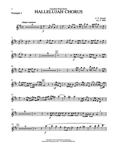 Hallelujah Chorus - Bb Trumpet 1