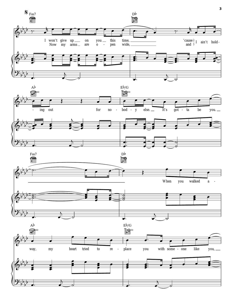 It's Gotta Be You Piano, Vocal, Guitar scores gallery preview page 3