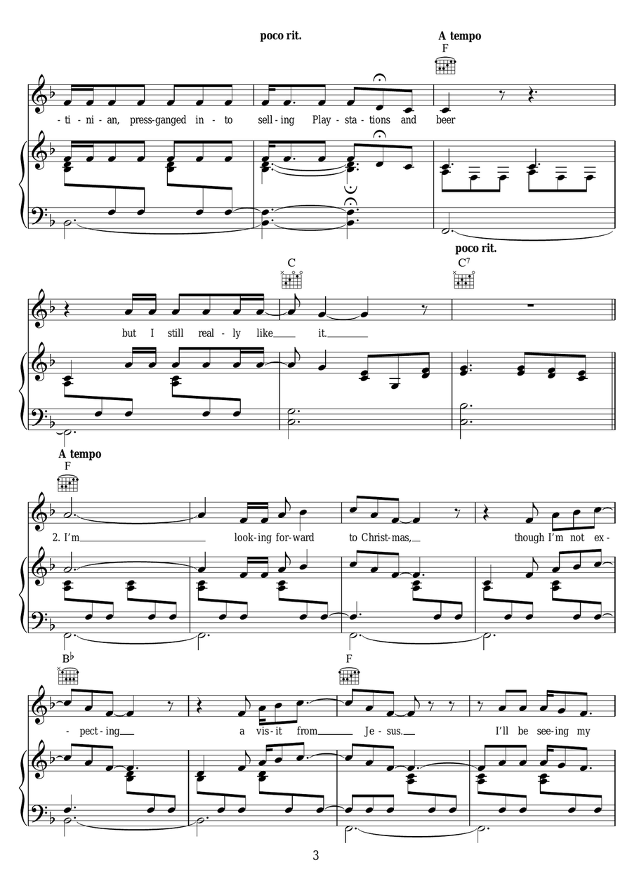 White Wine In The Sun White Wine In The Sun Piano, Vocal scores gallery preview page 3