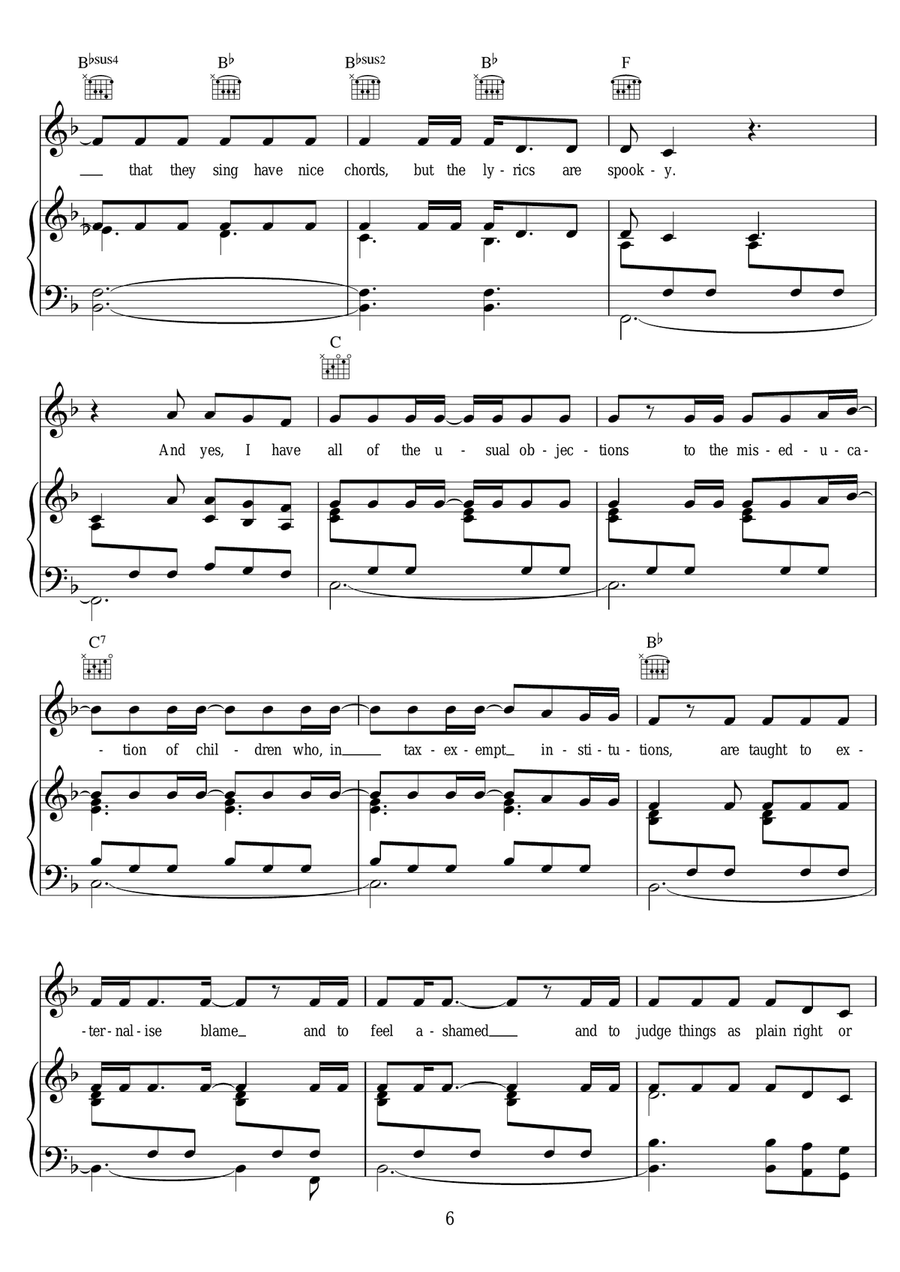 White Wine In The Sun White Wine In The Sun Piano, Vocal scores gallery preview page 6