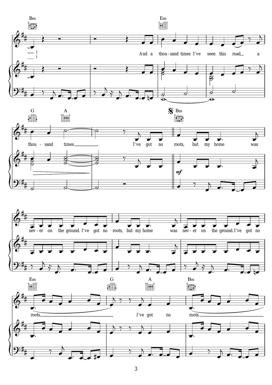 No Roots No Roots Piano, Vocal scores gallery preview page 3