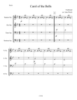Carol of the Bells for SATB/AATB Sax Quartet