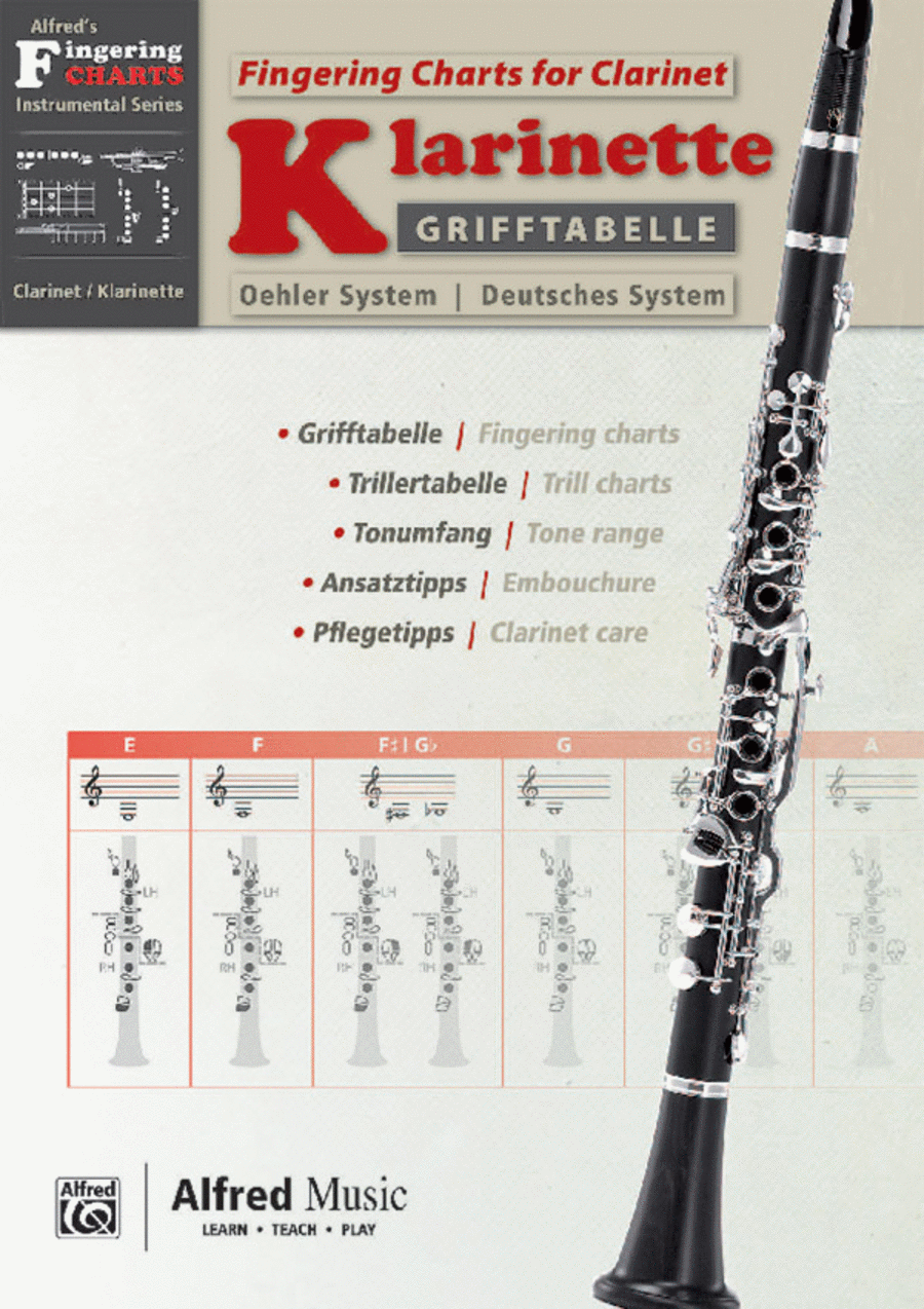 Grifftabelle für Klarinette Deutsches System [Fingering Charts for Clarinet -- Oehler System] Clarinet scores gallery preview page 1