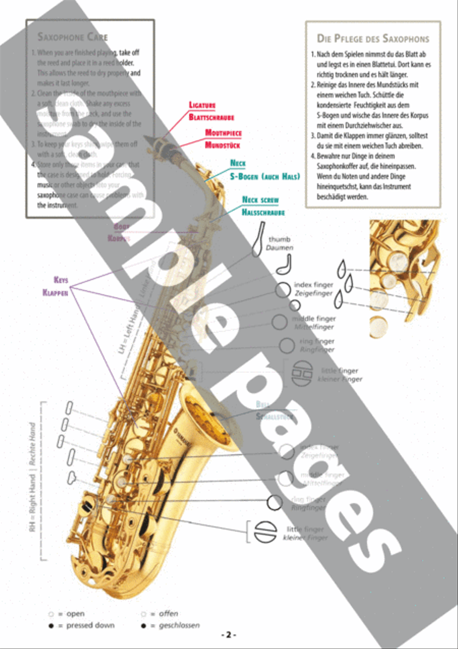 Grifftabelle für Saxophon [Fingering Charts for Saxophone] Tenor Saxophone scores gallery preview page 2