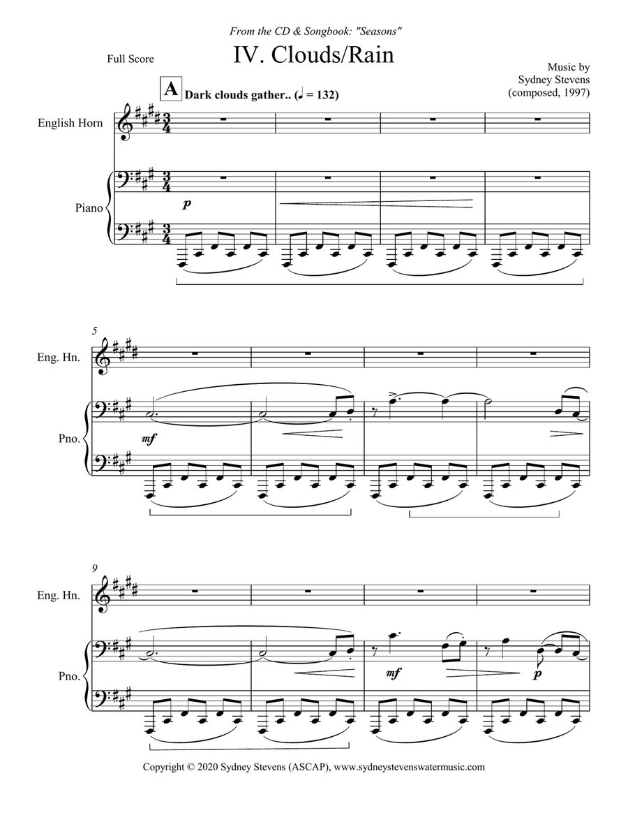 Clouds/Rain English Horn scores gallery preview page 2