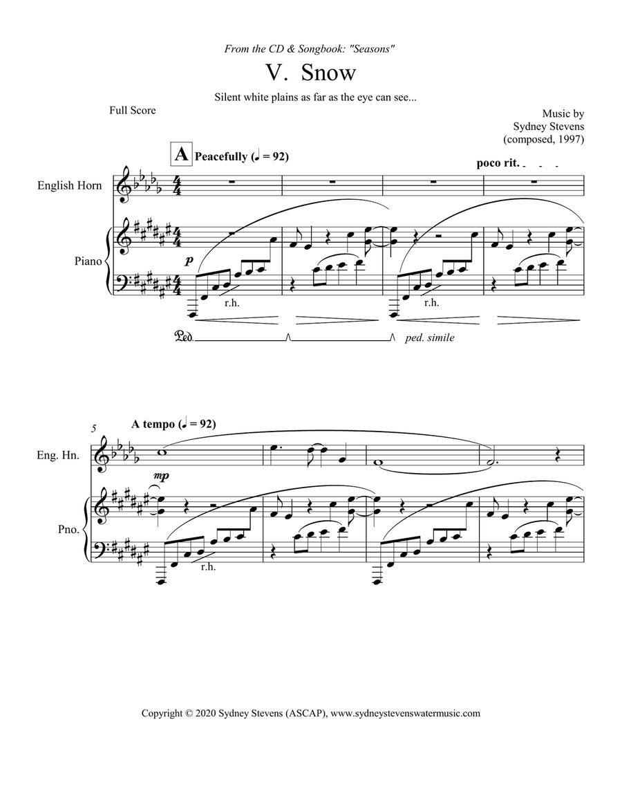 Snow English Horn scores gallery preview page 2