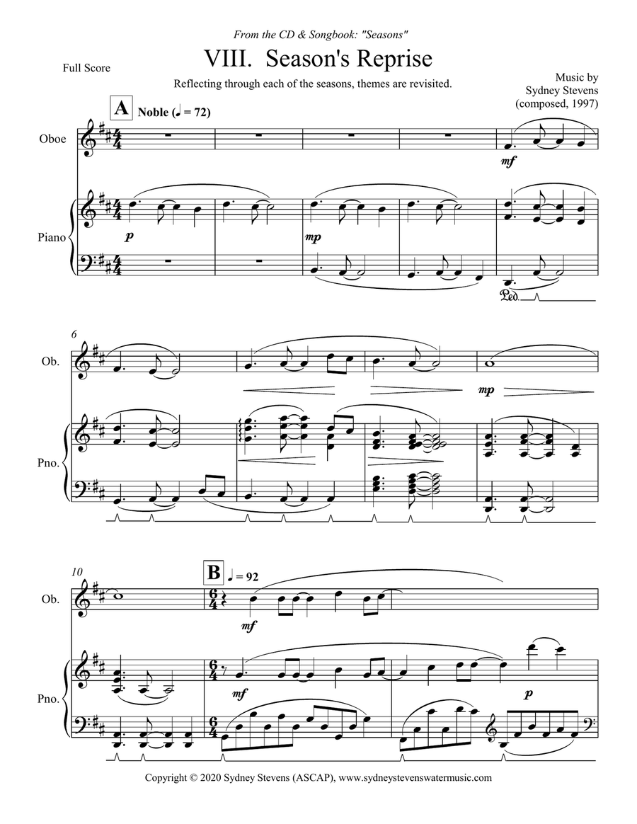 Season's Reprise Woodwind Duet scores gallery preview page 2