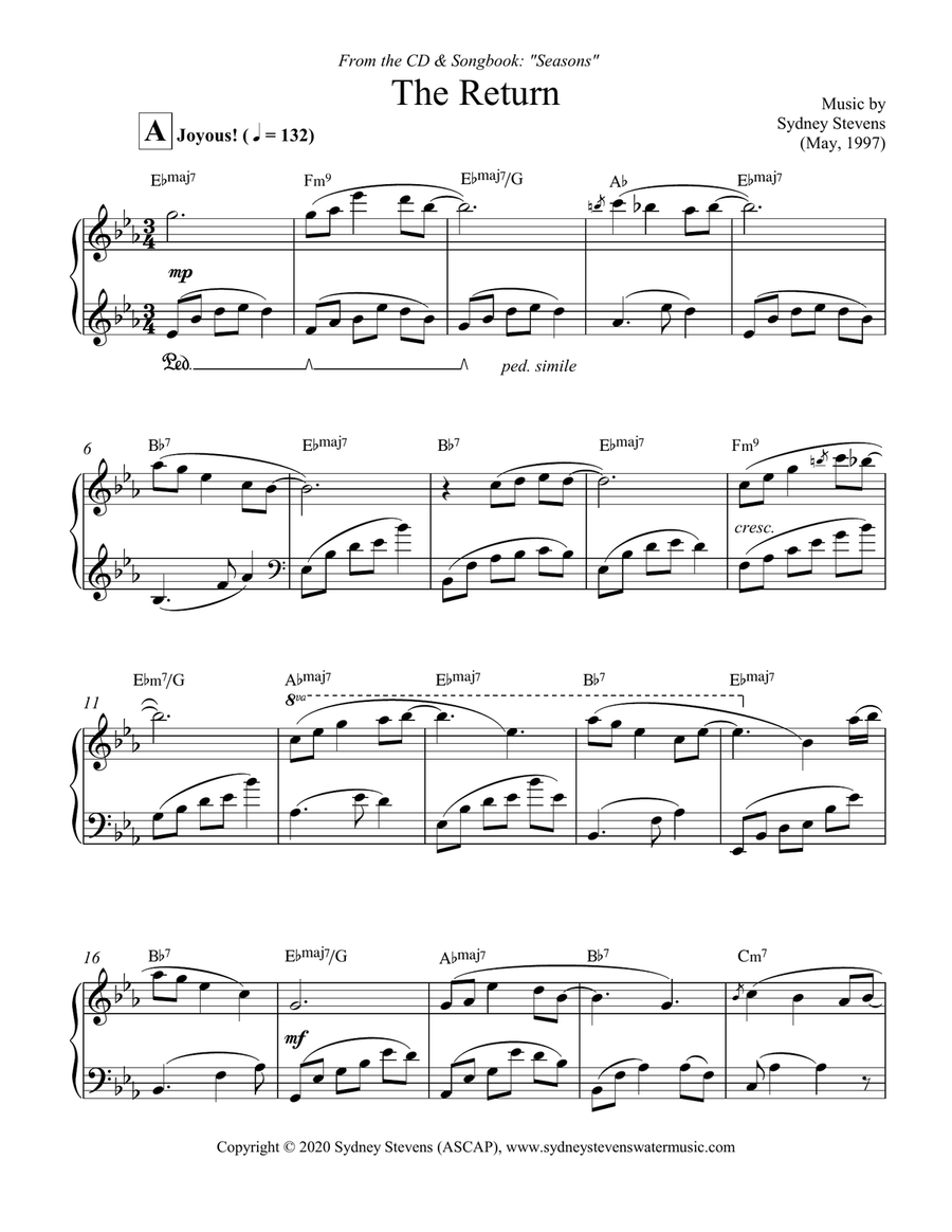 The Return Piano Solo scores gallery preview page 2