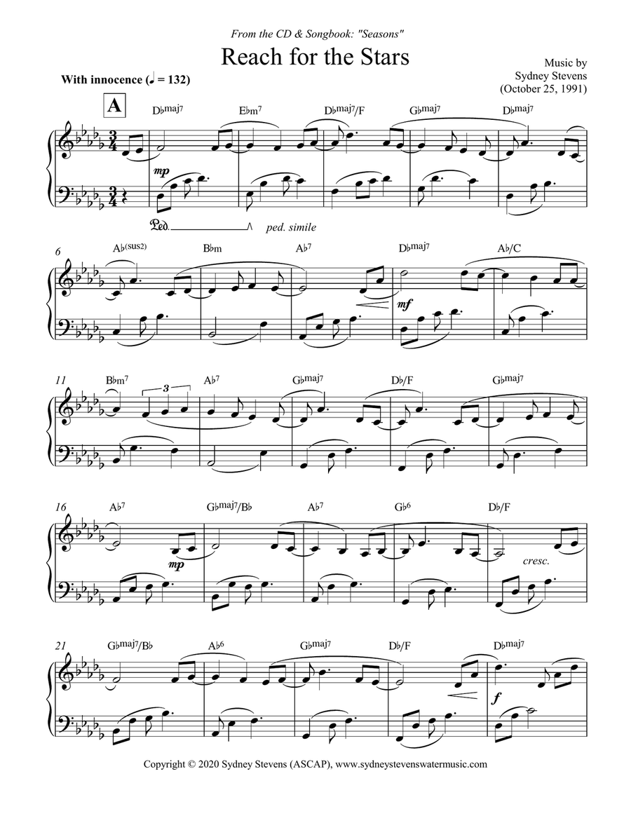 Reach for the Stars Piano Solo scores gallery preview page 2