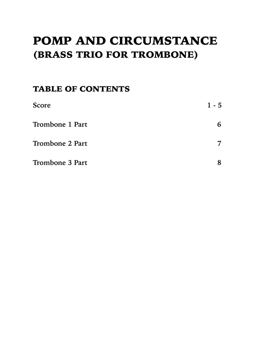 Pomp and Circumstance (Trombone Trio) Trombone Trio scores gallery preview page 4