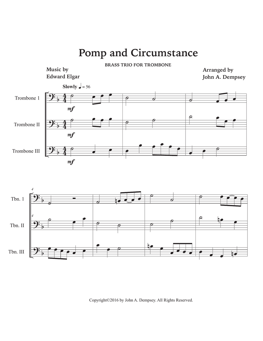 Pomp and Circumstance (Trombone Trio) Trombone Trio scores gallery preview page 5