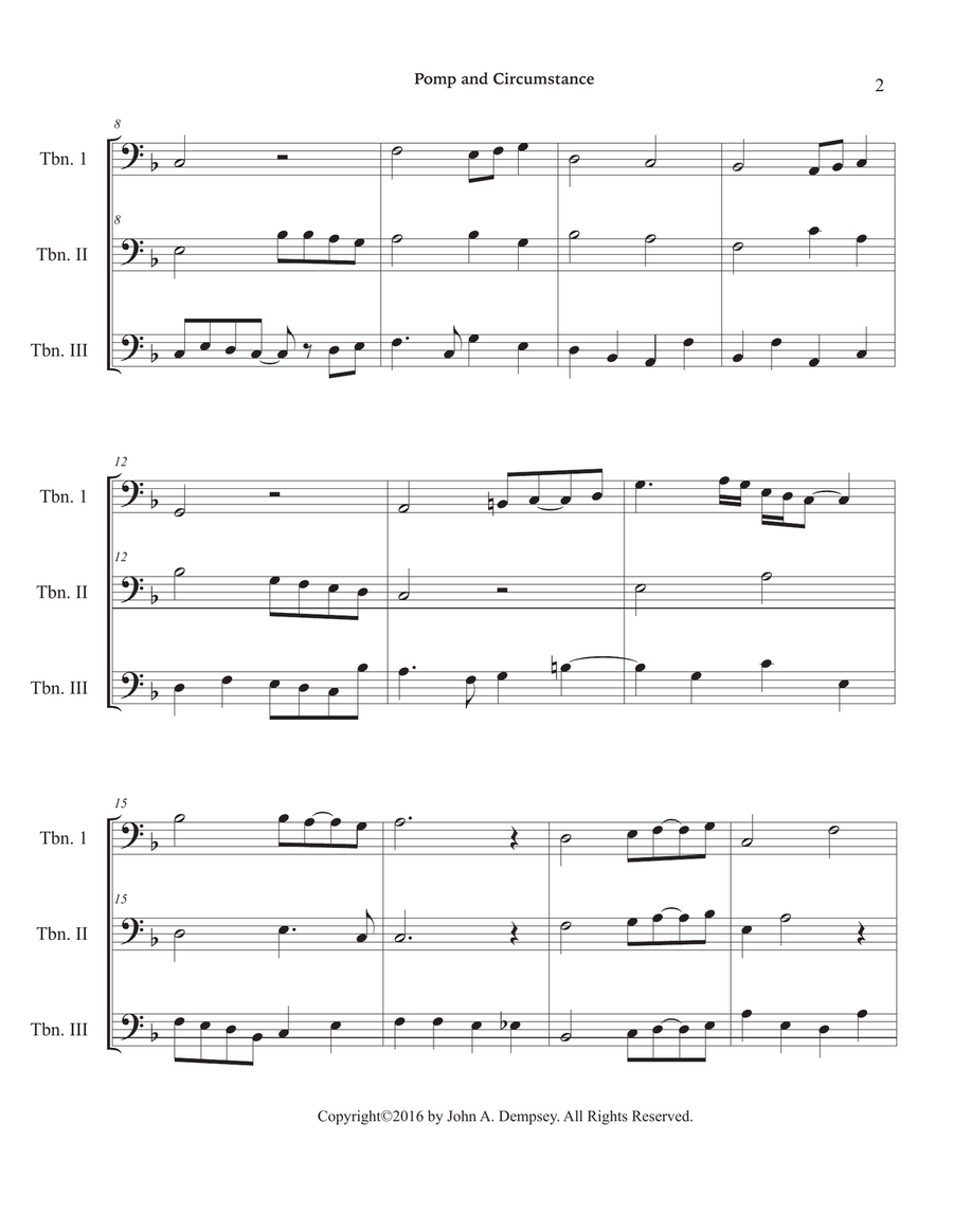 Pomp and Circumstance (Trombone Trio) Trombone Trio scores gallery preview page 6