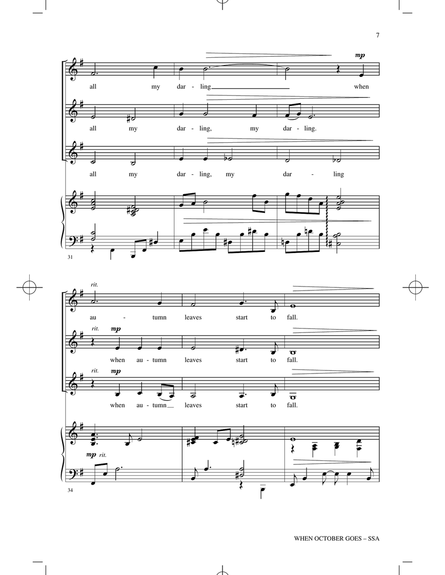When October Goes (with Autumn Leaves) SSA scores gallery preview page 6