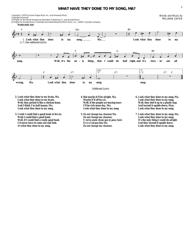 What Have They Done To My Song, Ma?