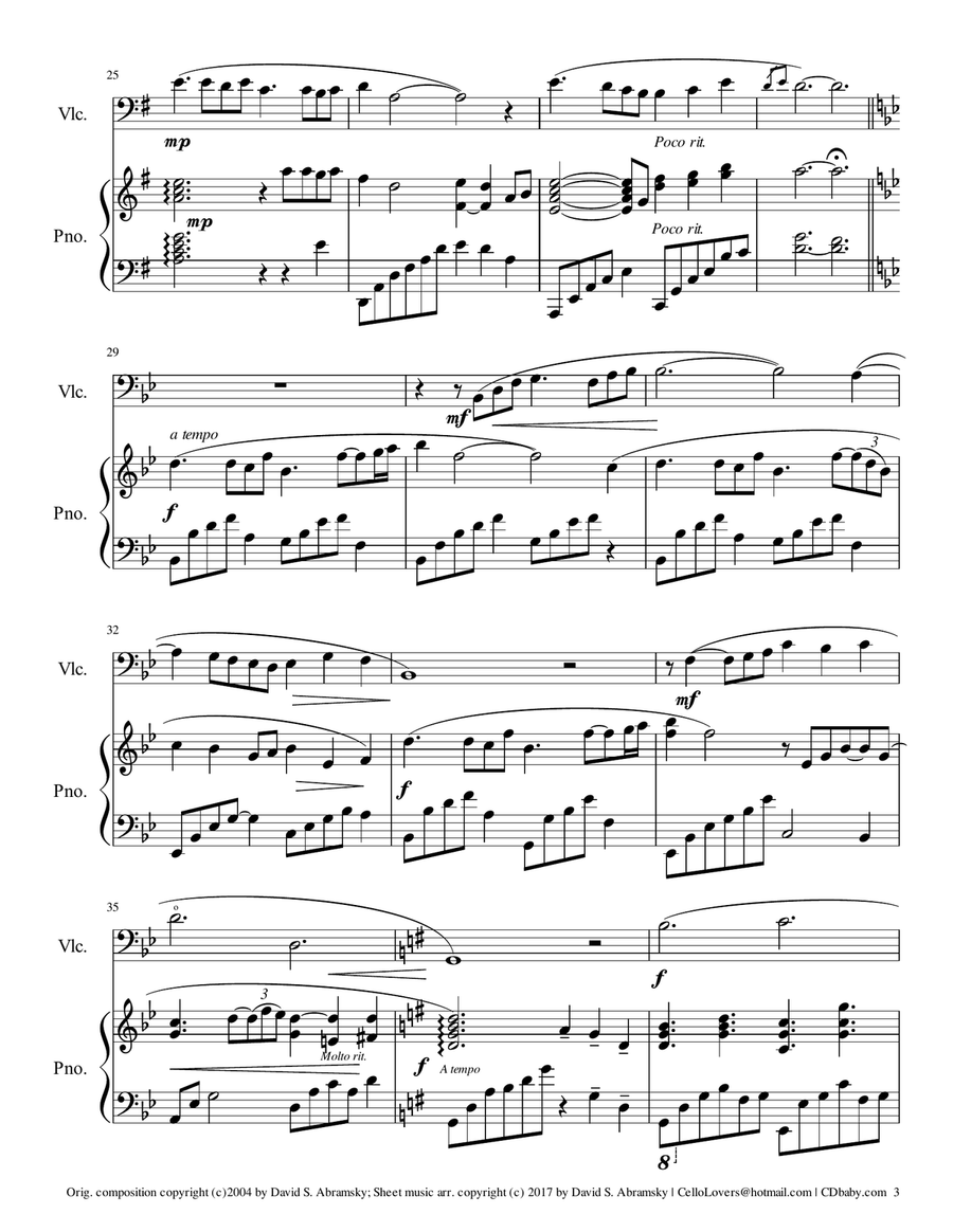For Those Who Love Him (arr. for cello and piano) Piano scores gallery preview page 3