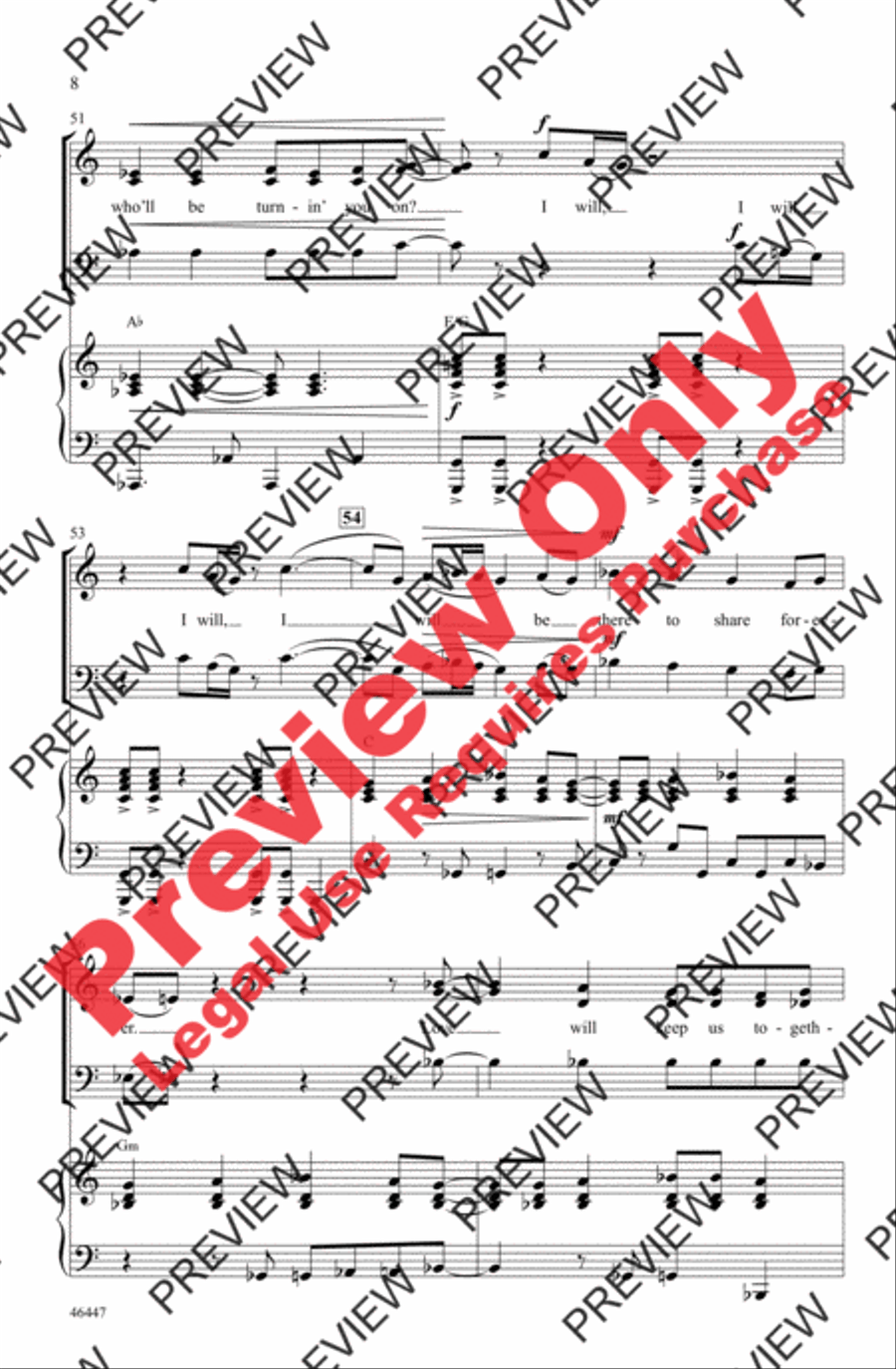 Love Will Keep Us Together 3-Part scores gallery preview page 8