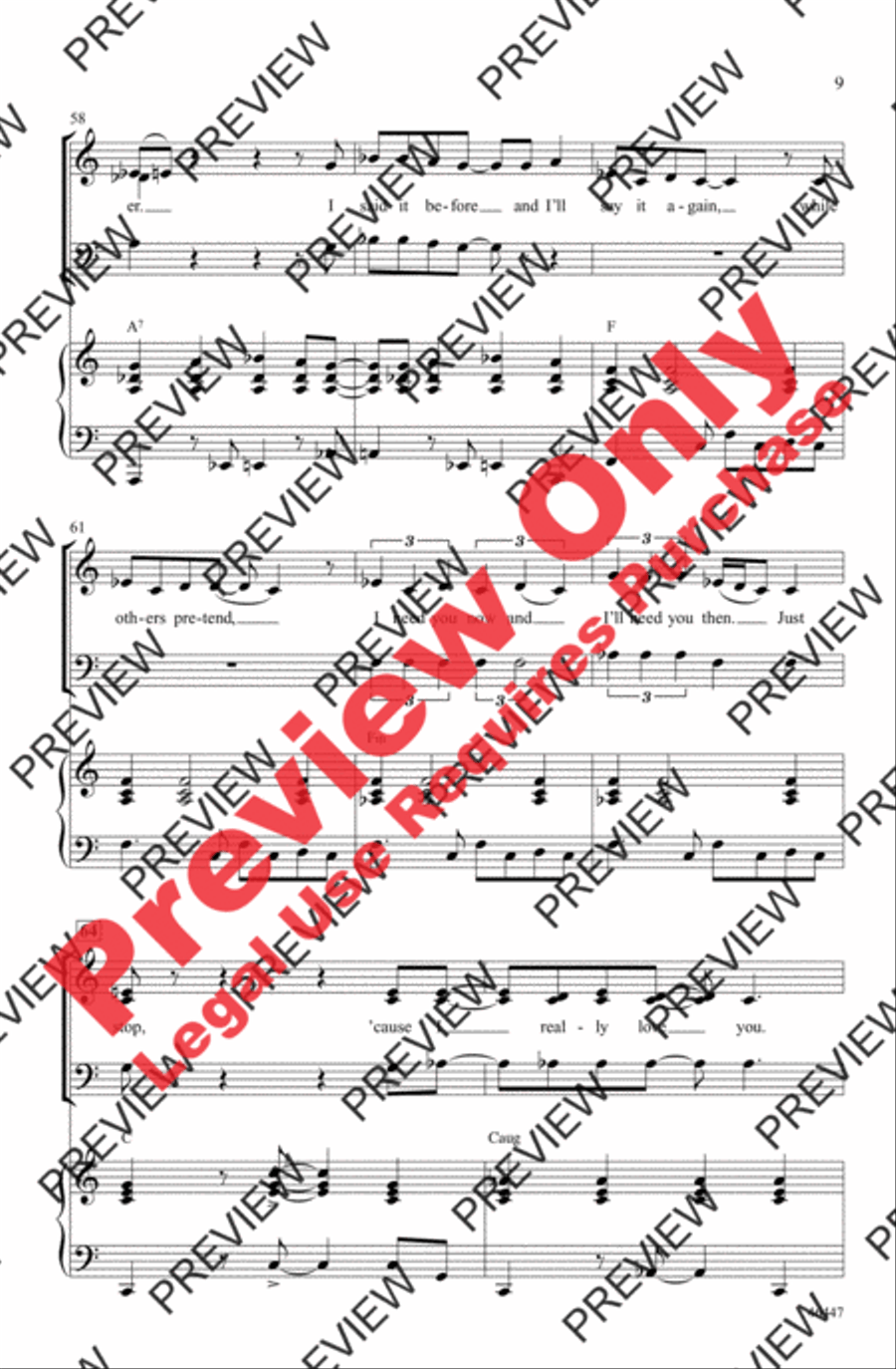 Love Will Keep Us Together 3-Part scores gallery preview page 9