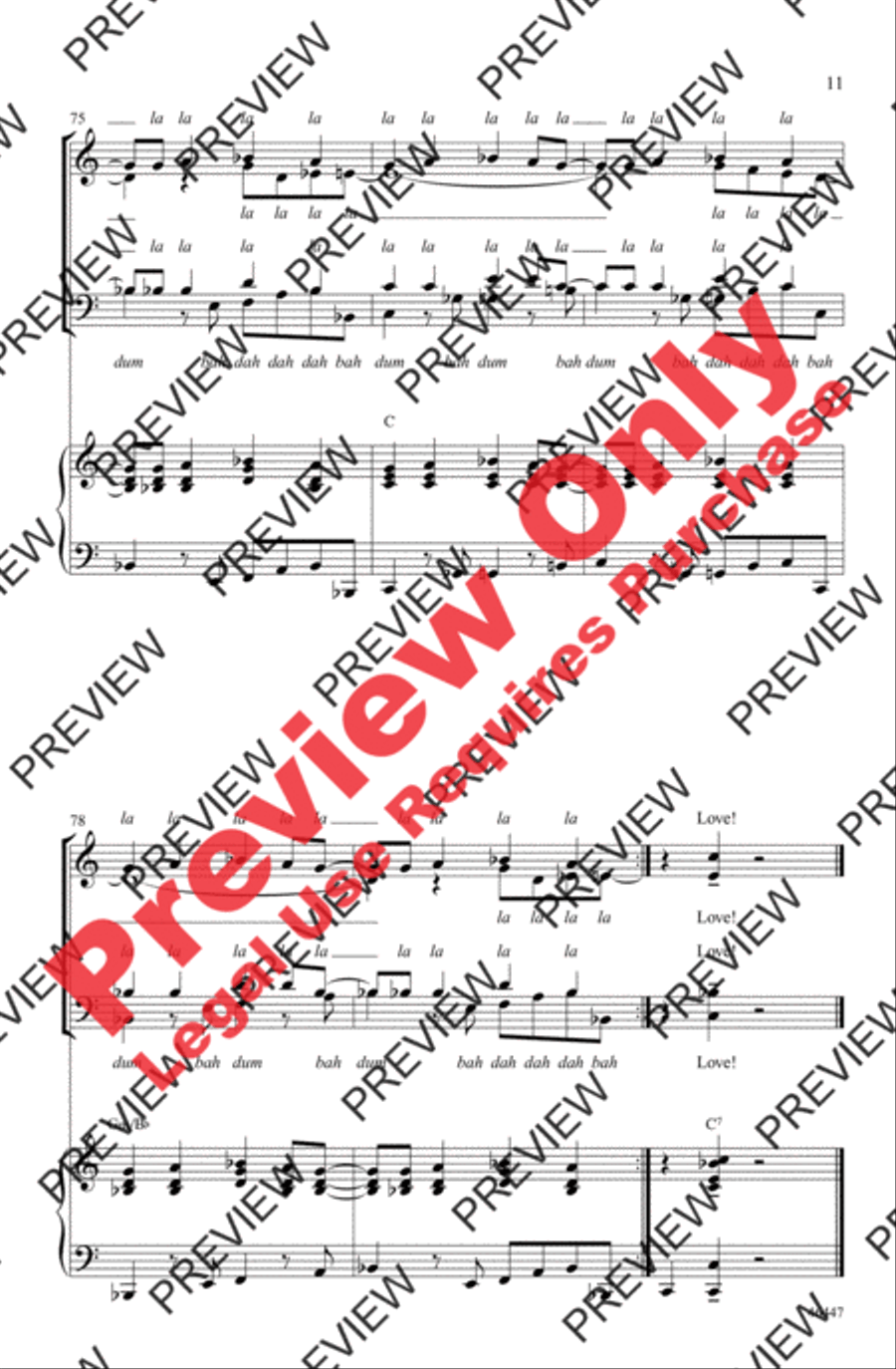 Love Will Keep Us Together 3-Part scores gallery preview page 11