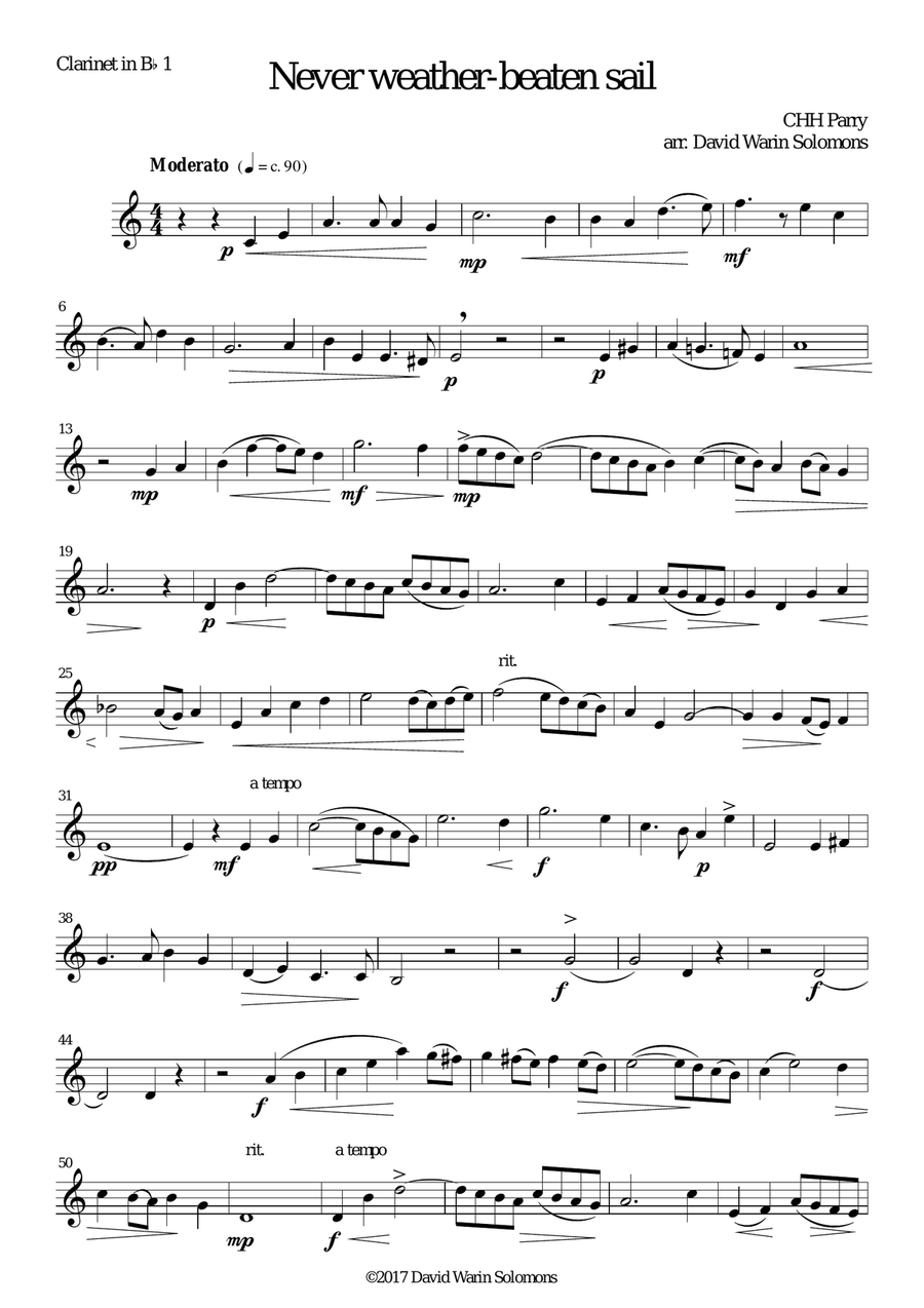 Never weather-beaten sail for clarinet quintet Clarinet Quintet scores gallery preview page 5