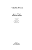 Frederick Frahm: Spaces of Night for voice, organ and strings, full score