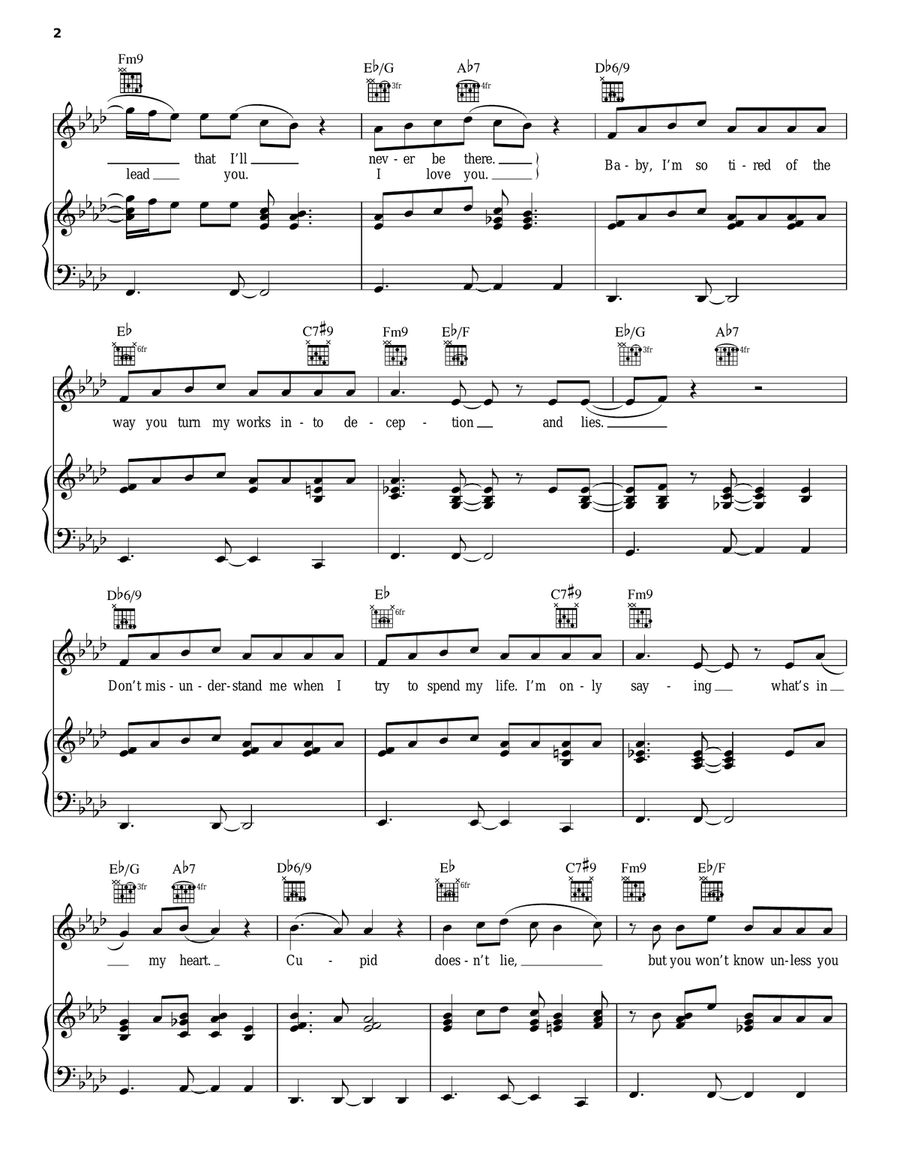 Cupid Cupid Piano, Vocal, Guitar scores gallery preview page 2