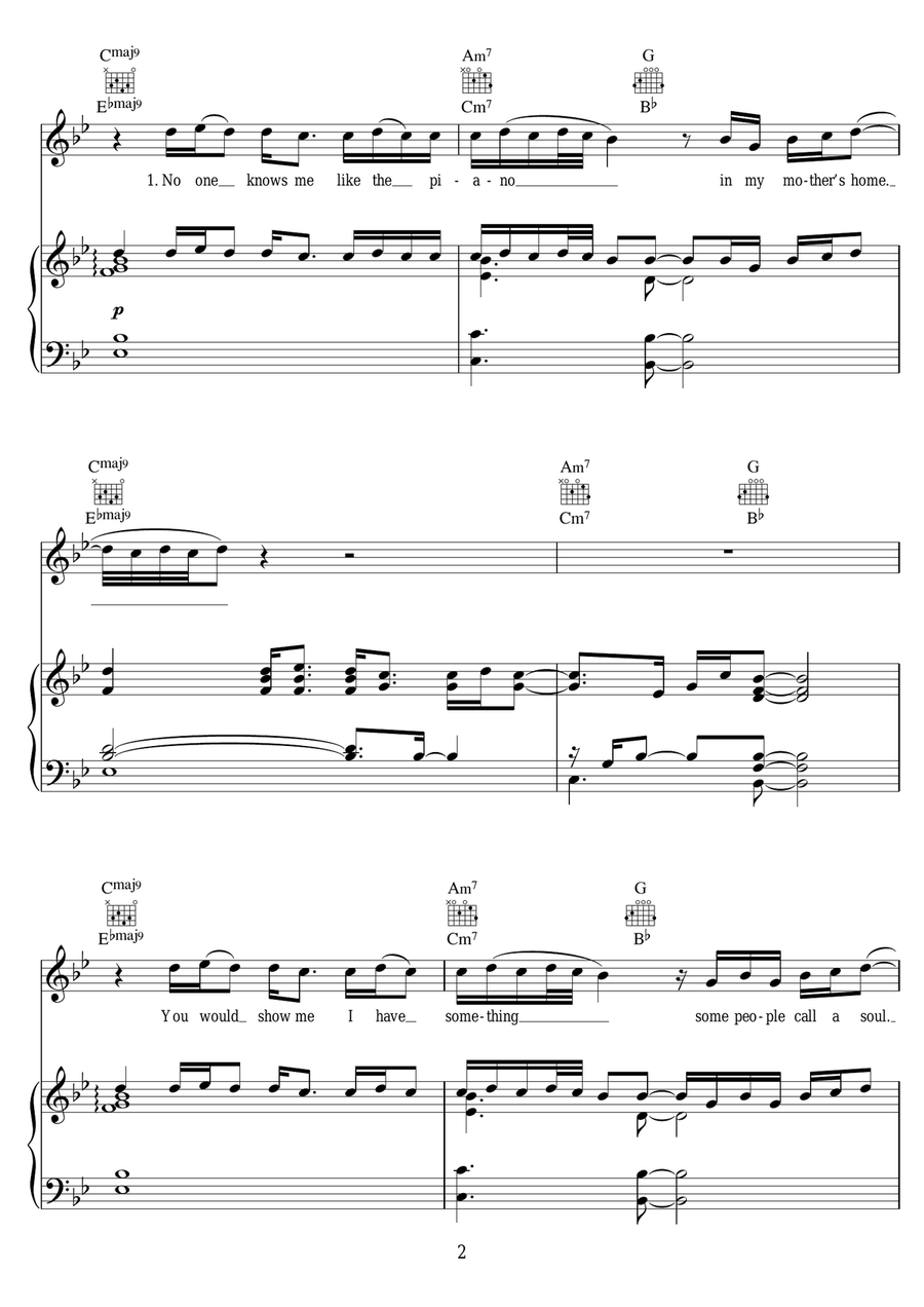 (No One Knows Me) Like The Piano Piano, Vocal scores gallery preview page 2