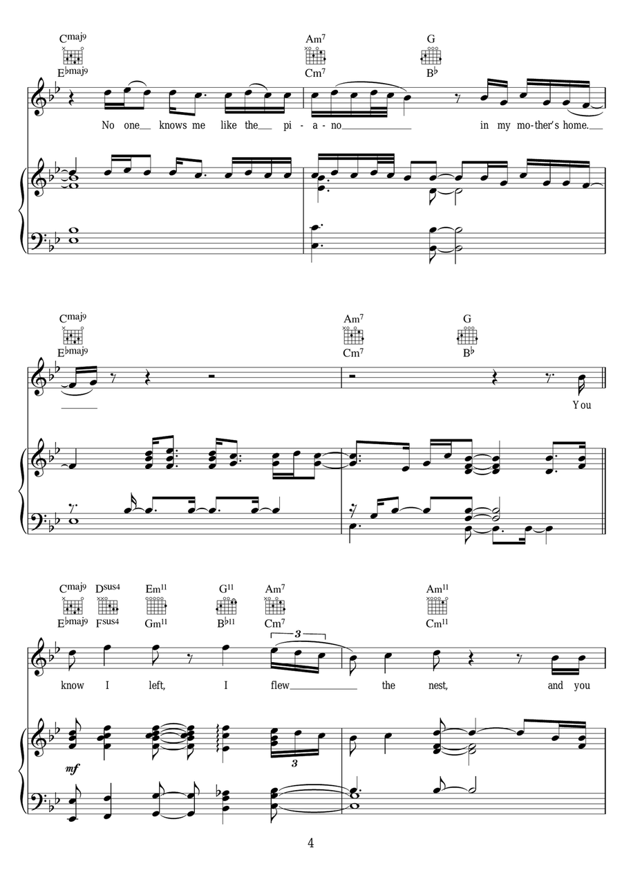 (No One Knows Me) Like The Piano Piano, Vocal scores gallery preview page 4